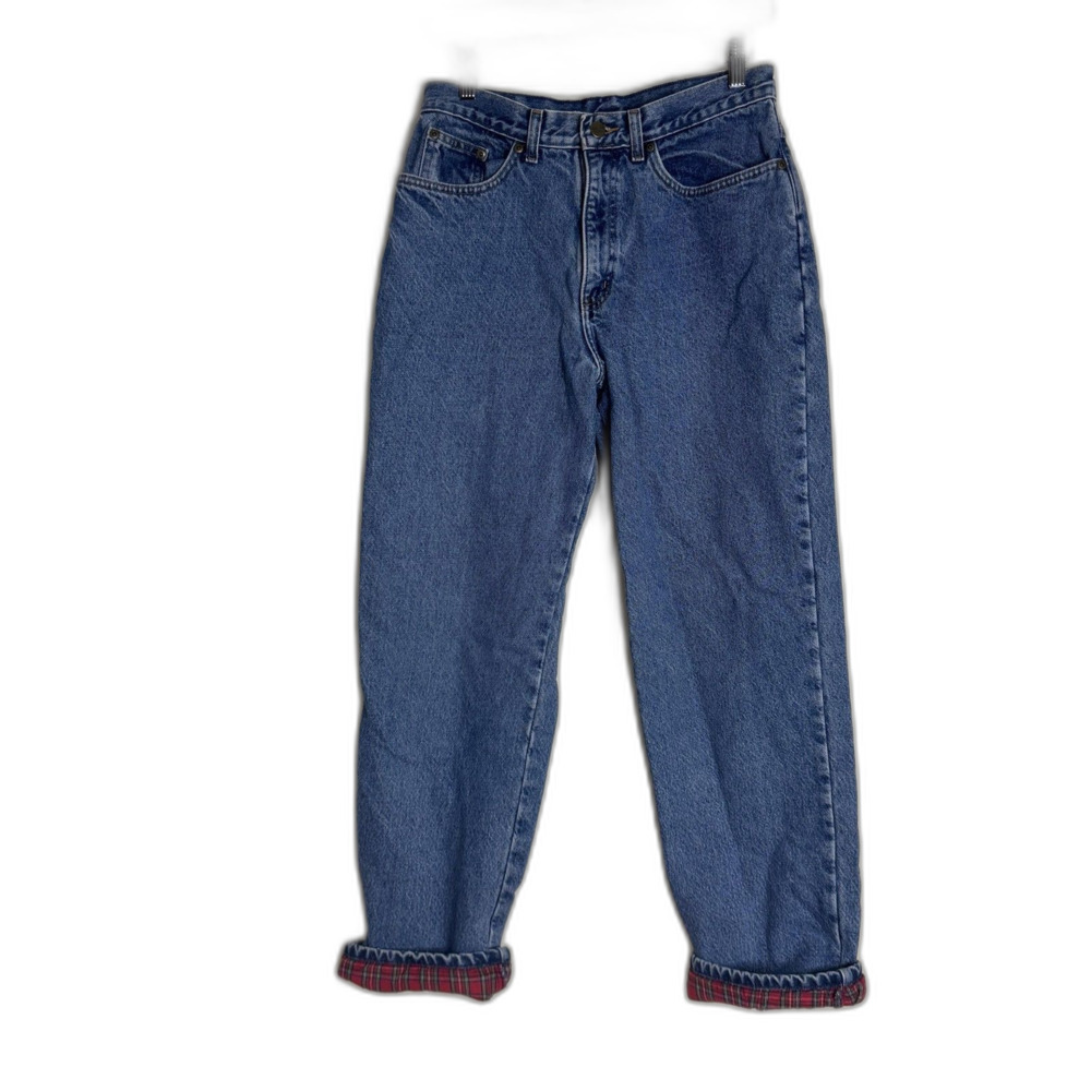 Flannel Lined L.L. Bean Blue Straight Leg Jeans